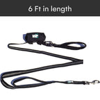 RhinoGrip Aqua: Double Handle Reflective Dog Leash -  by Handbags Specialist Headquarter | Available at Handbags Specialist Headquarter