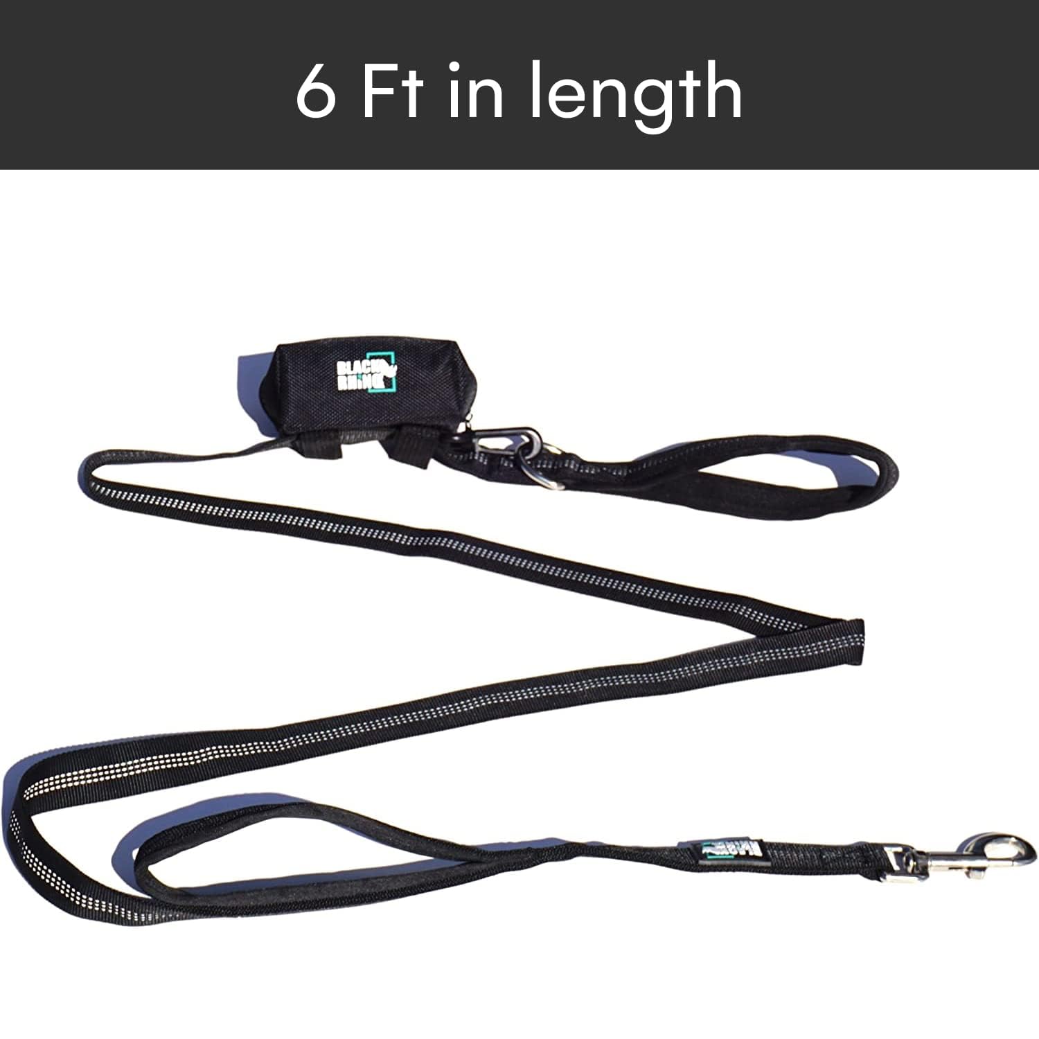 RhinoGrip Aqua: Double Handle Reflective Dog Leash -  by Handbags Specialist Headquarter | Available at Handbags Specialist Headquarter