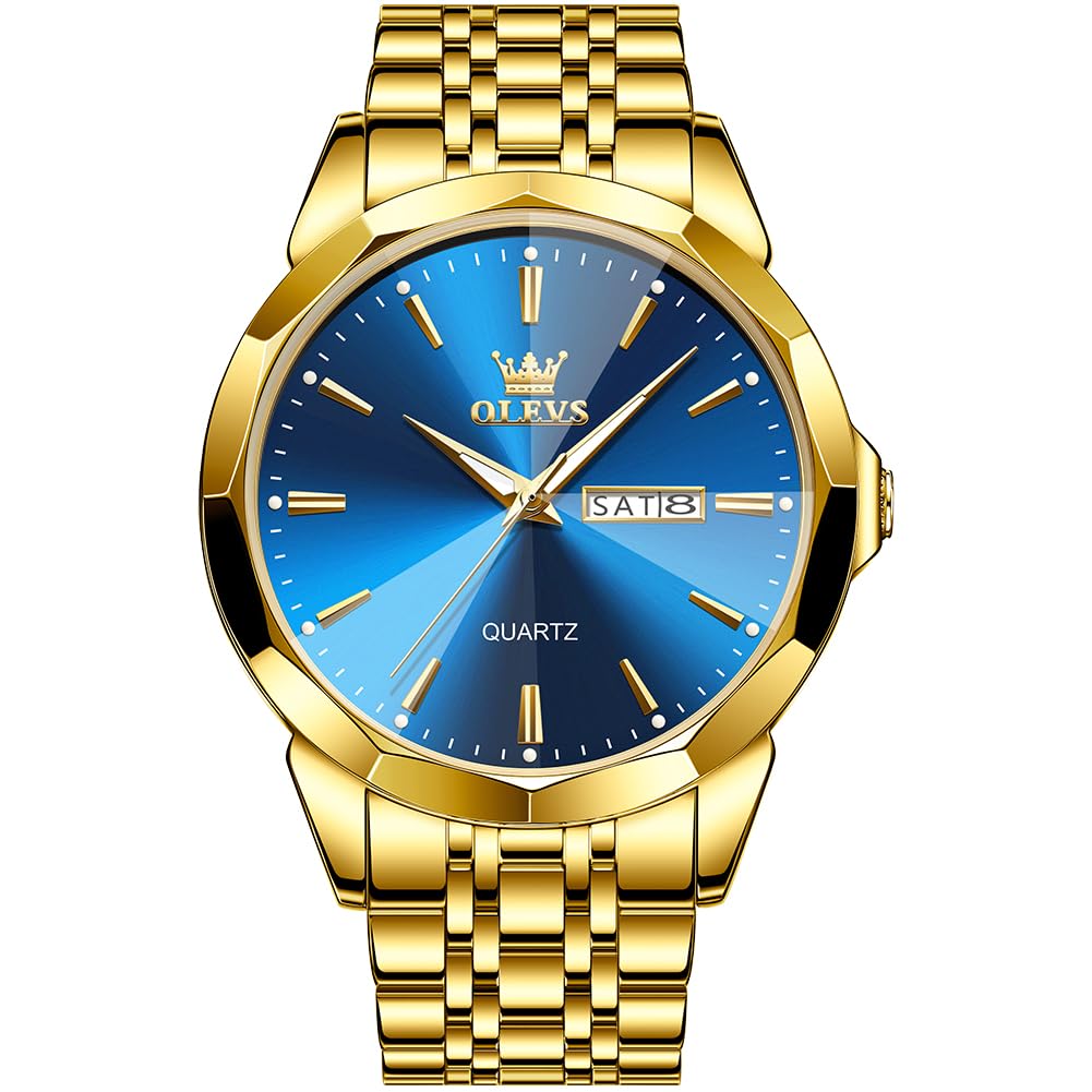 AzureGleam: Elite Men's Diamond Steel Watch