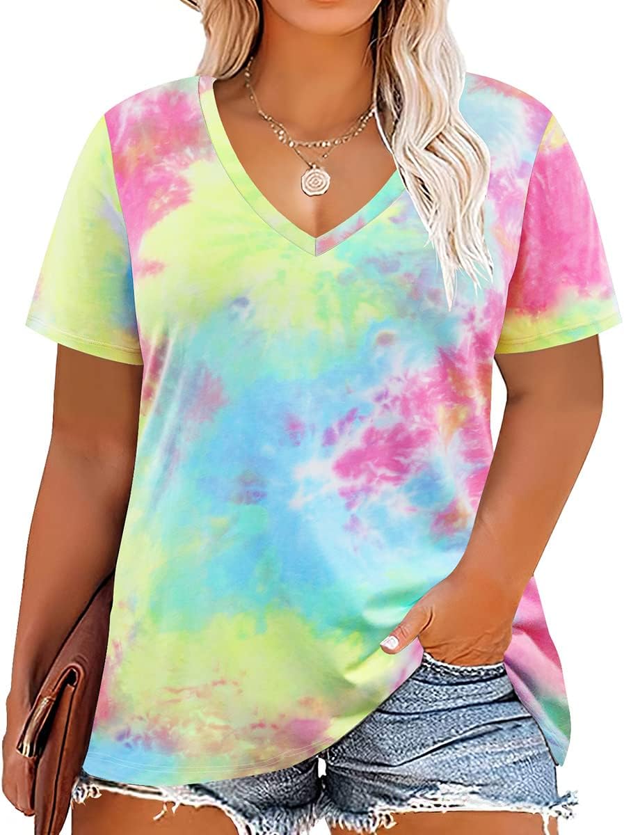 Floral V-Neck Plus Size Tunic Tops for Women - Women's T Shirts by Handbags Specialist Headquarter | Available at Handbags Specialist Headquarter