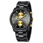 Golden Hour Elite Chrono Steel Men’s Quartz Watch