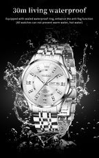 OLEVS Luxe: Men's Golden Dial Quartz Business Watch