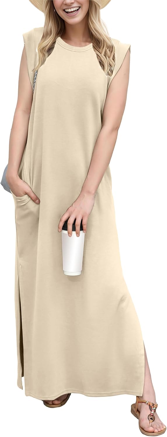 Women's Casual Maxi Dress with Pockets