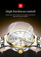 OLEVS Luxe: Men's Golden Dial Quartz Business Watch