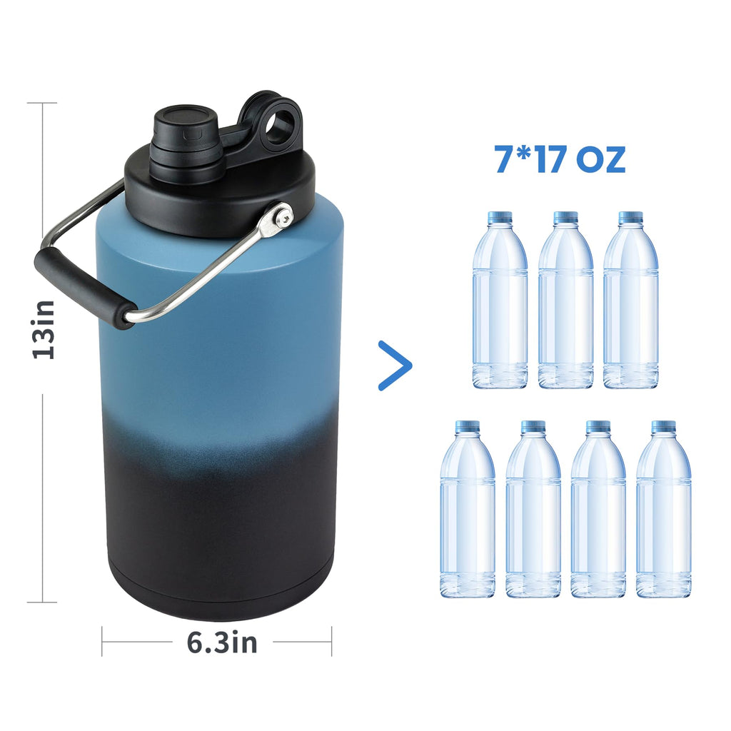 HydraGuard 128oz: Dual-Vacuum Stainless Water Jug - Water Bottles by Handbags Specialist Headquarter | Available at Handbags Specialist Headquarter