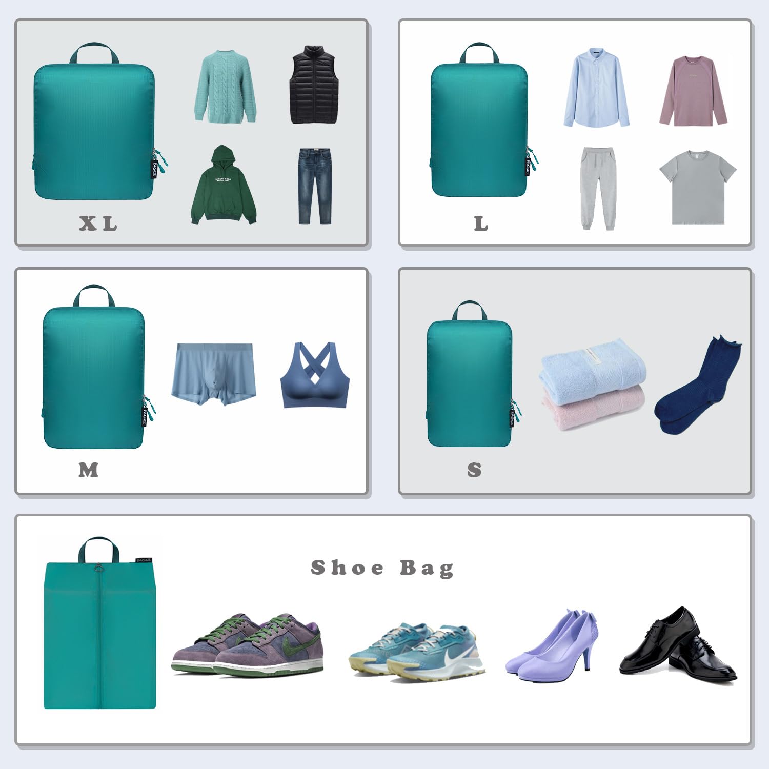 BAGAIL Travel Compression Cubes Set for Packing Ease -  by Handbags Specialist Headquarter | Available at Handbags Specialist Headquarter