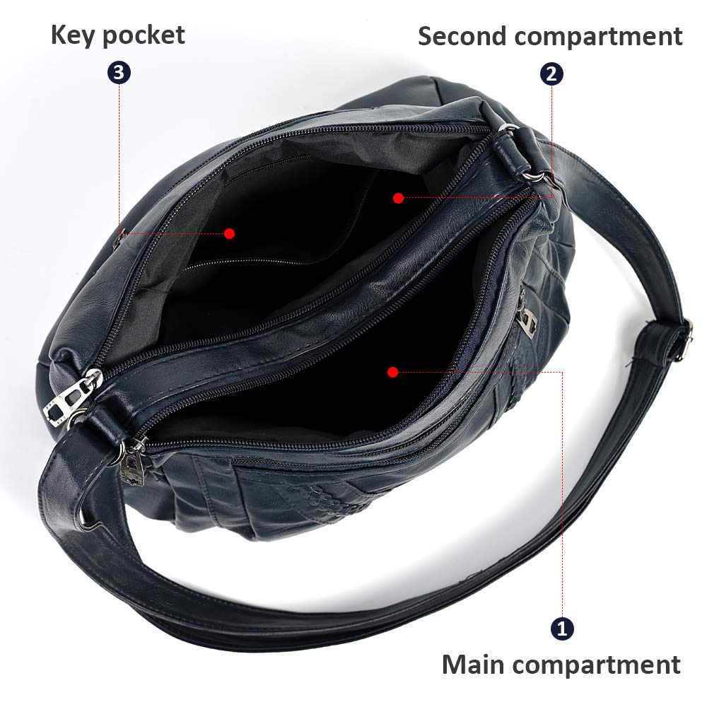 ELDA Chic Crossbody: Soft PU Leather Multi-Pocket Bag - Handbags by Handbags Specialist Headquarter | Available at Handbags Specialist Headquarter