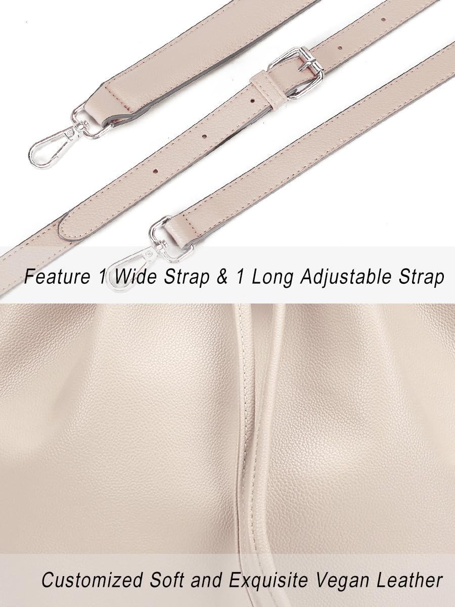 AFKOMST Chic Leather Bucket & Crossbody Bag Set -  by Handbags Specialist Headquarter | Available at Handbags Specialist Headquarter