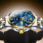 OLEVS Luxe: Men's Golden Dial Quartz Business Watch