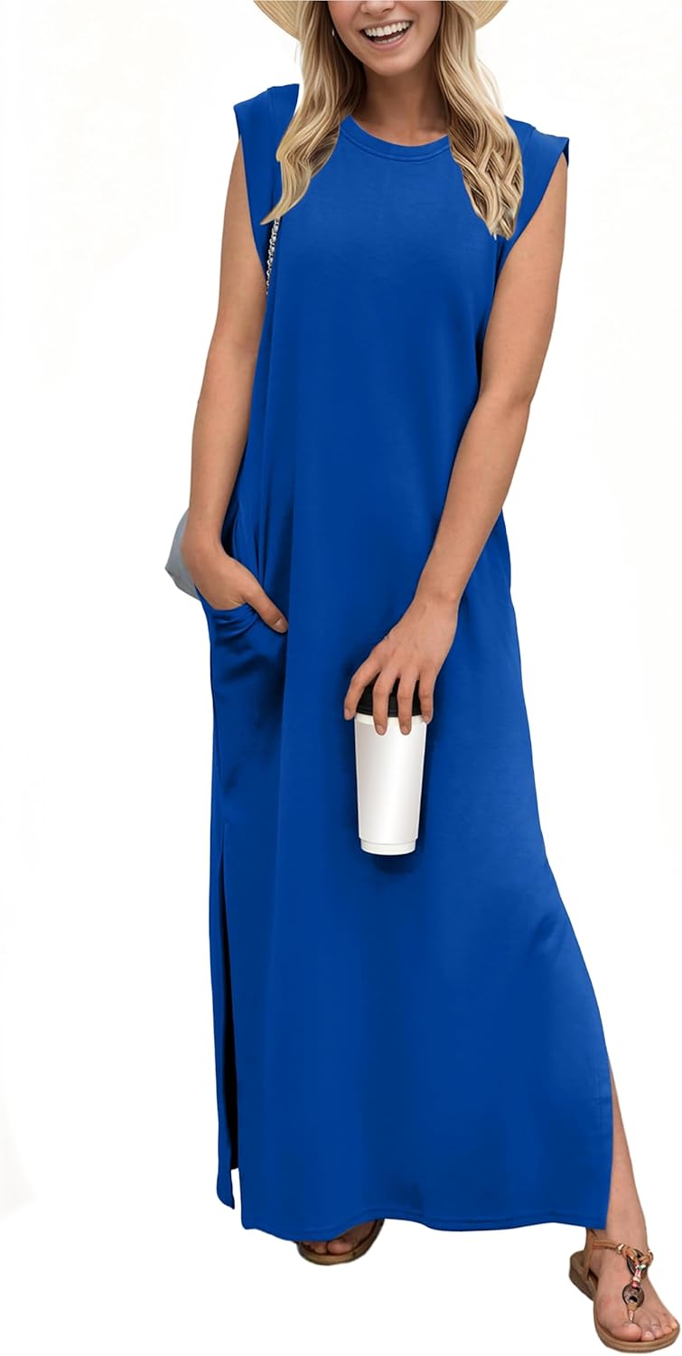Women's Casual Maxi Dress with Pockets