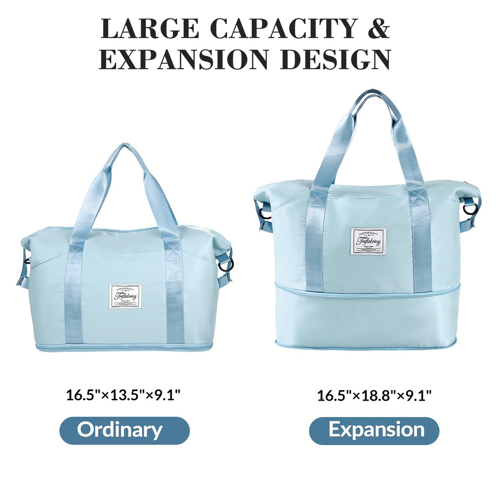 Pink Expandable Travel Duffel with Wet Pocket -  by Handbags Specialist Headquarter | Available at Handbags Specialist Headquarter