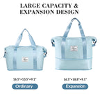 Pink Expandable Travel Duffel with Wet Pocket -  by Handbags Specialist Headquarter | Available at Handbags Specialist Headquarter