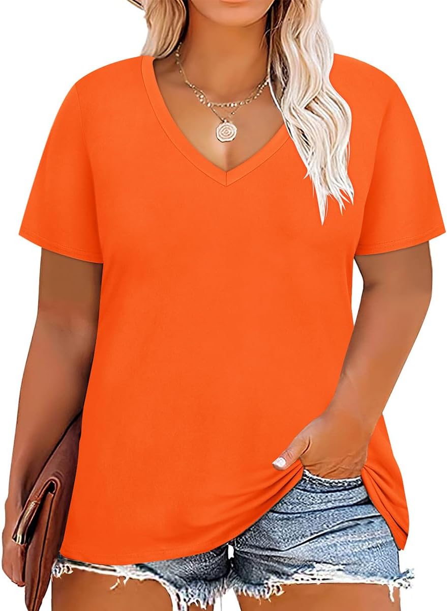 Floral V-Neck Plus Size Tunic Tops for Women - Women's T Shirts by Handbags Specialist Headquarter | Available at Handbags Specialist Headquarter