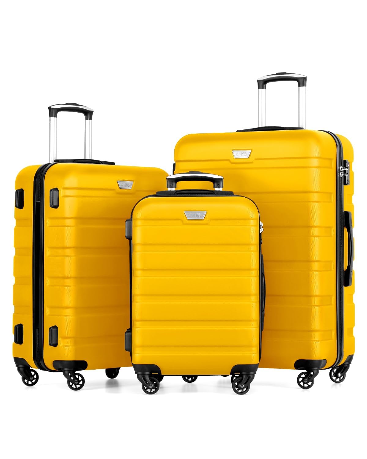 Coolife 3-Piece Hardshell Luggage Set - Navy