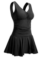 Plus Size Floral Shaping One Piece Swim Dress