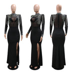 Women's Diamond Long Sleeve Party Club Dress