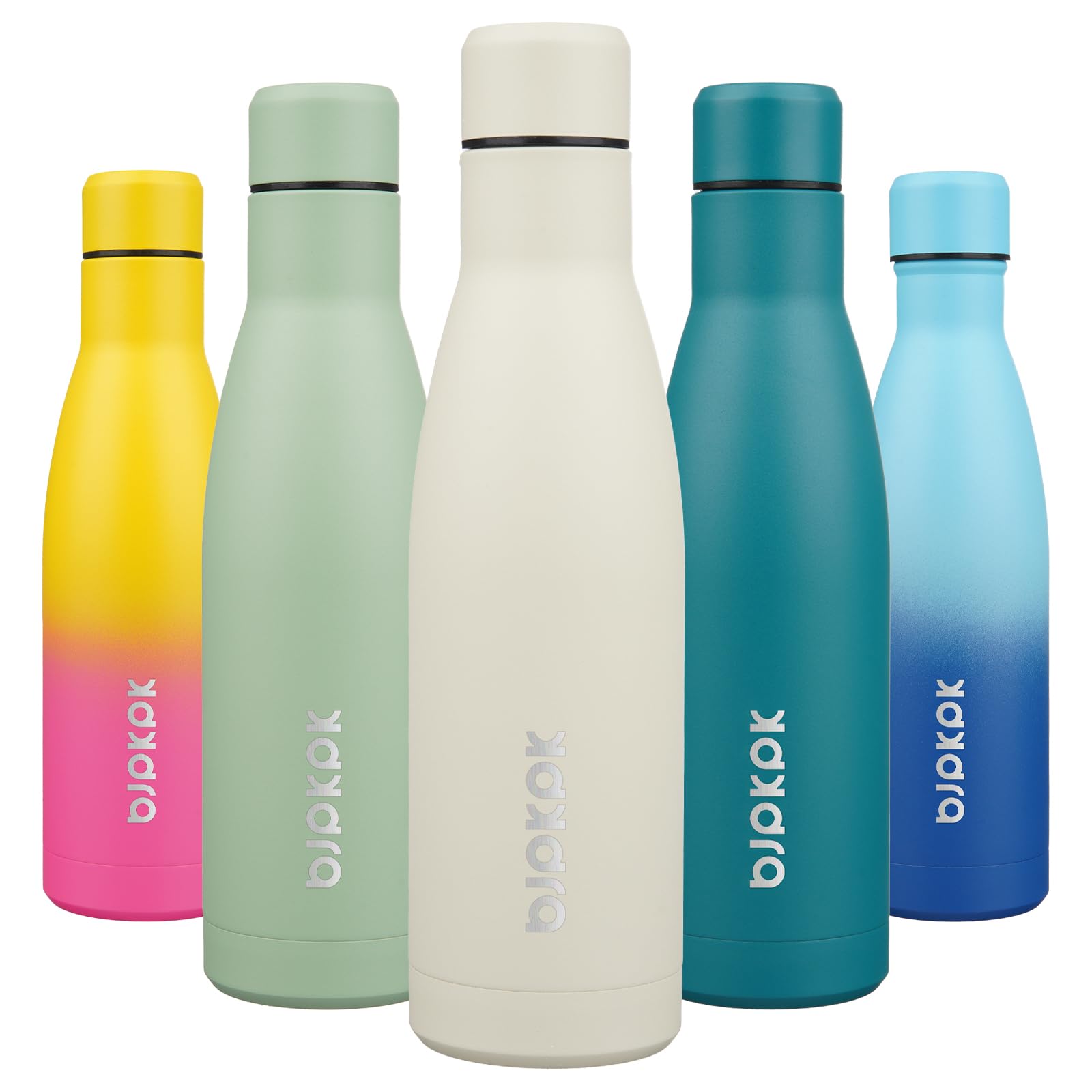 BJPKPK 17oz Insulated Stainless Steel Water Bottles,Sports Water Bottles Keep Cold for 24 Hours and Hot for 12 Hours,BPA Free for Travel,Pink