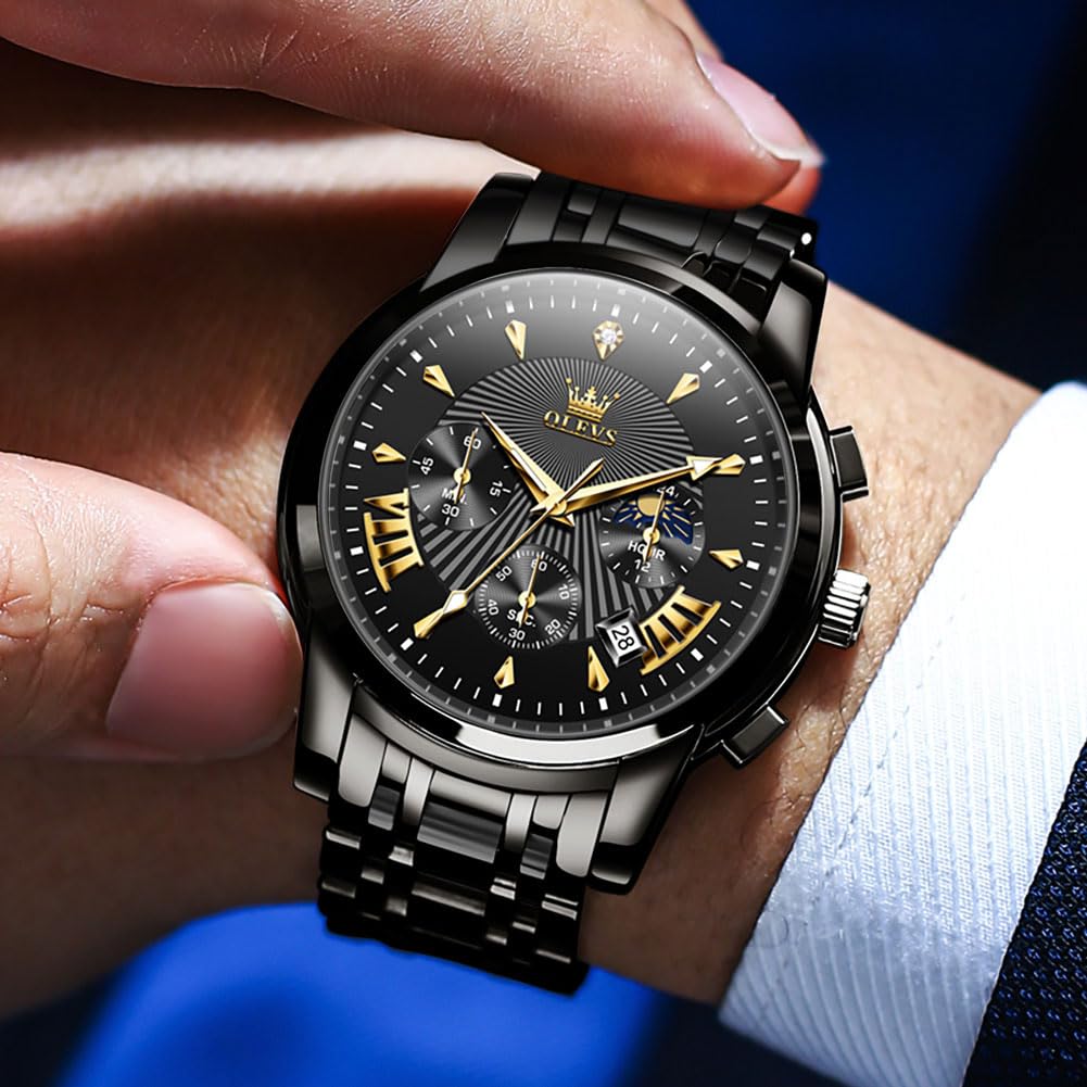 EclipseTime: Luminous Men's Luxury Chrono Watch