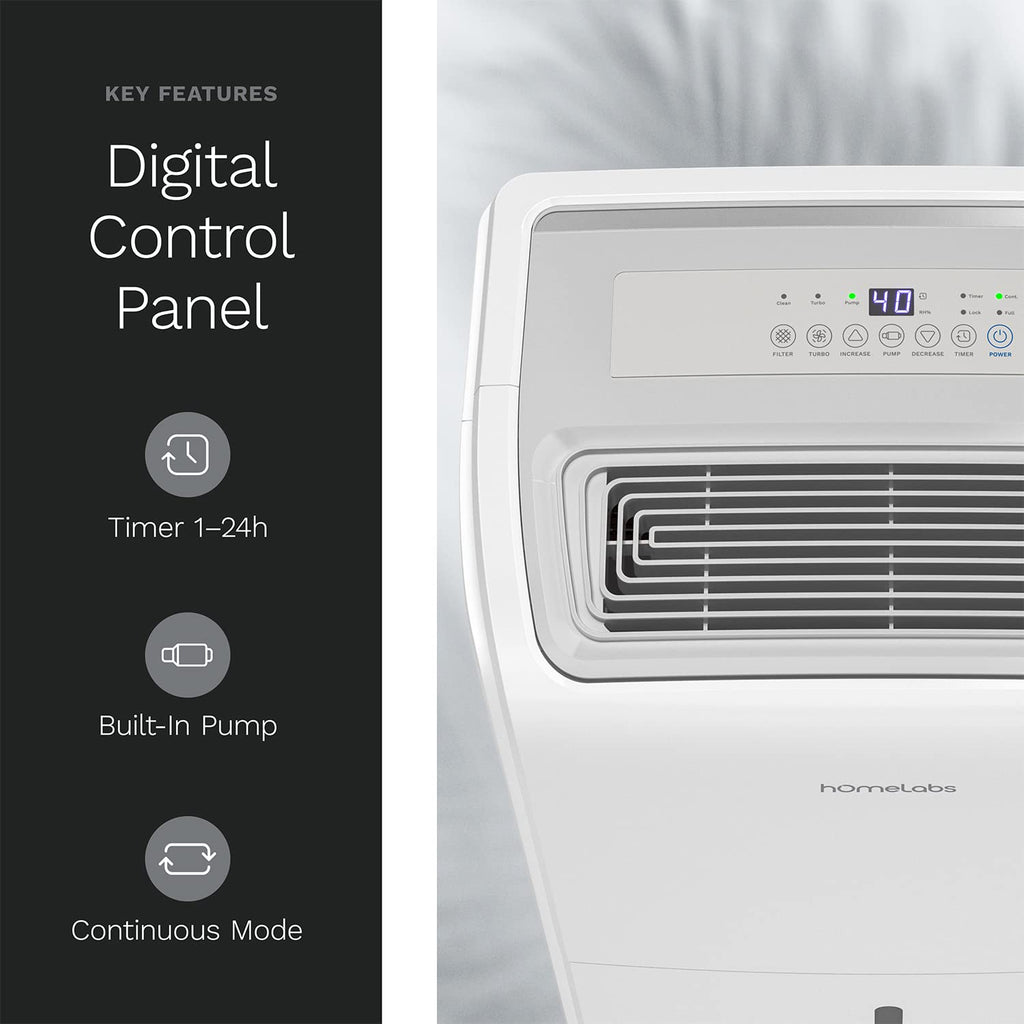 hOmeLabs Smart 50 Pint Dehumidifier 7000 Sq Ft - Decor by Handbags Specialist Headquarter | Available at Handbags Specialist Headquarter