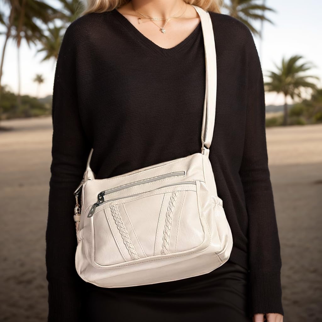 ELDA Chic Crossbody: Soft PU Leather Multi-Pocket Bag - Handbags by Handbags Specialist Headquarter | Available at Handbags Specialist Headquarter