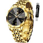 AzureGleam: Elite Men's Diamond Steel Watch
