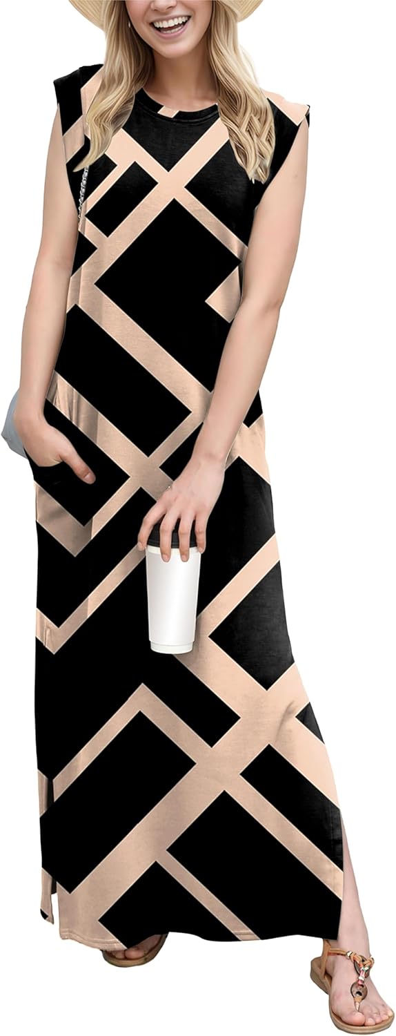 Women's Casual Maxi Dress with Pockets