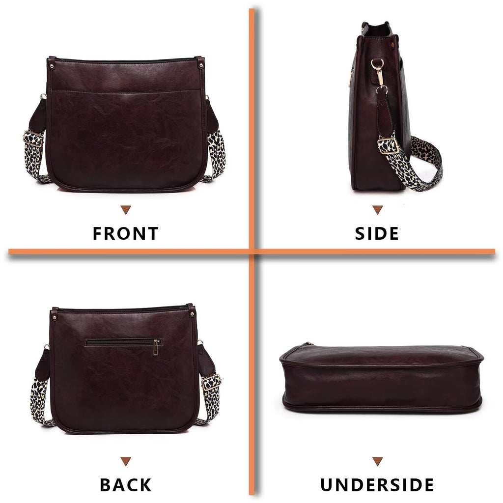 AUYOCO Chic Vegan Leather Crossbody Bag with Strap -  by Handbags Specialist Headquarter | Available at Handbags Specialist Headquarter