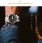 OLEVS Luxe: Men's Golden Dial Quartz Business Watch