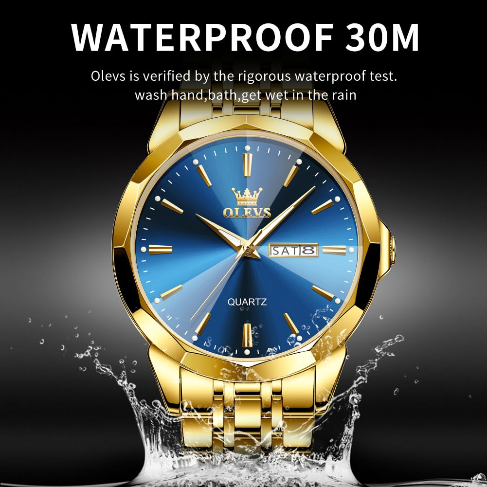 AzureGleam: Elite Men's Diamond Steel Watch