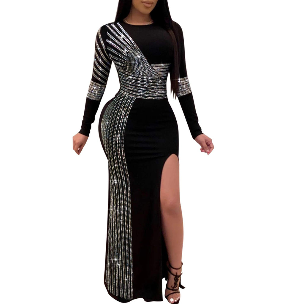 Women's Diamond Long Sleeve Party Club Dress