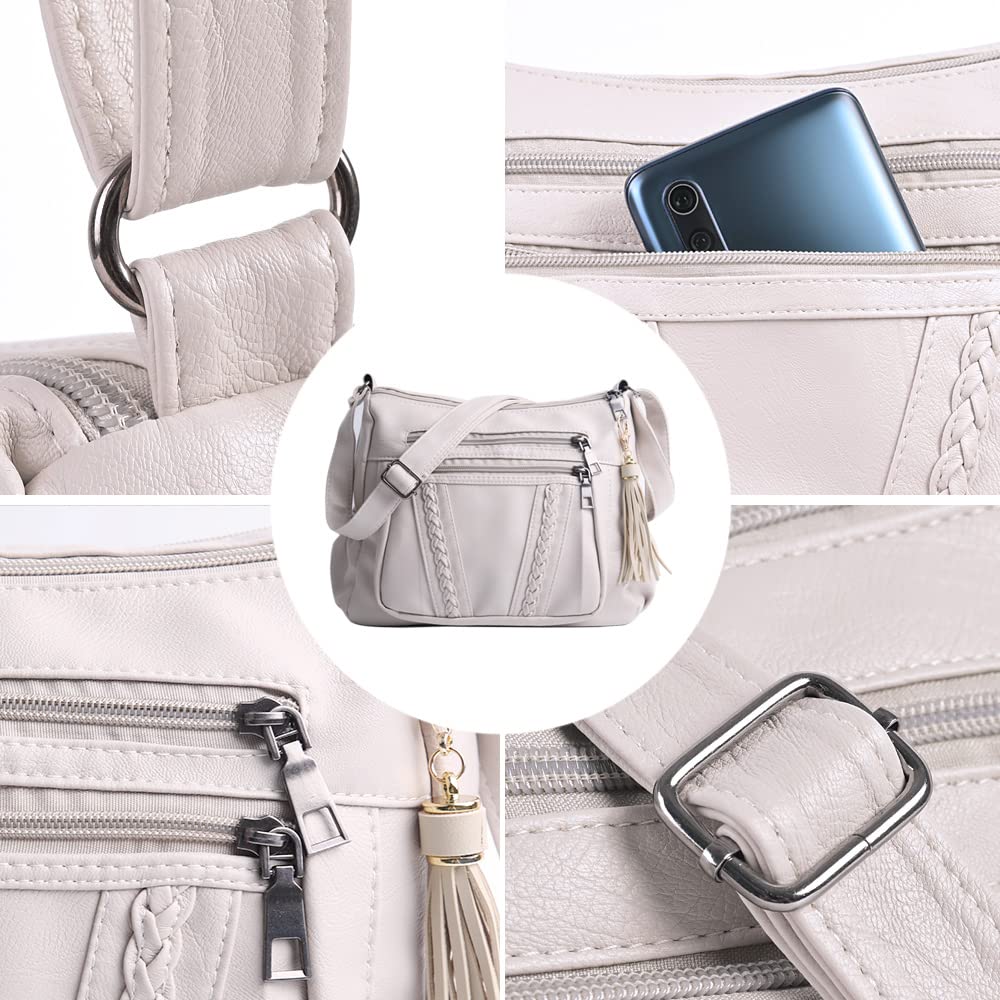 ELDA Chic Crossbody: Soft PU Leather Multi-Pocket Bag - Handbags by Handbags Specialist Headquarter | Available at Handbags Specialist Headquarter