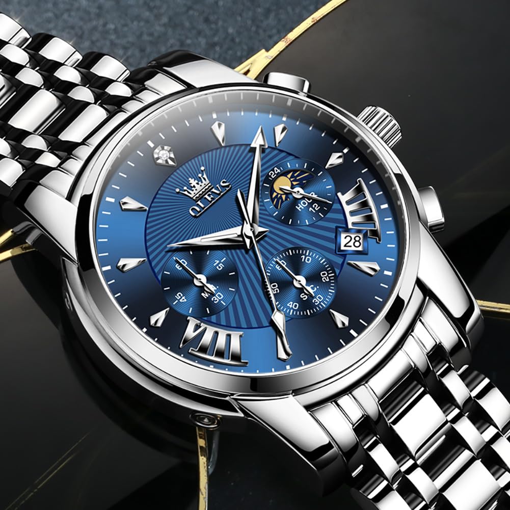EclipseTime: Luminous Men's Luxury Chrono Watch