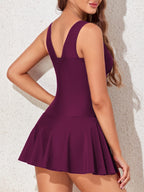 Plus Size Floral Shaping One Piece Swim Dress