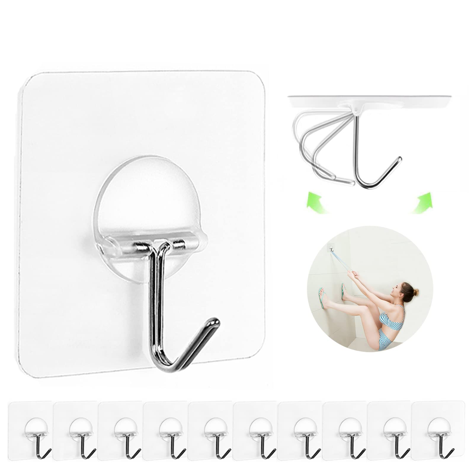 Heavy Duty Transparent Wall Hooks - 8 Pack - Decor by Handbags Specialist Headquarter | Available at Handbags Specialist Headquarter