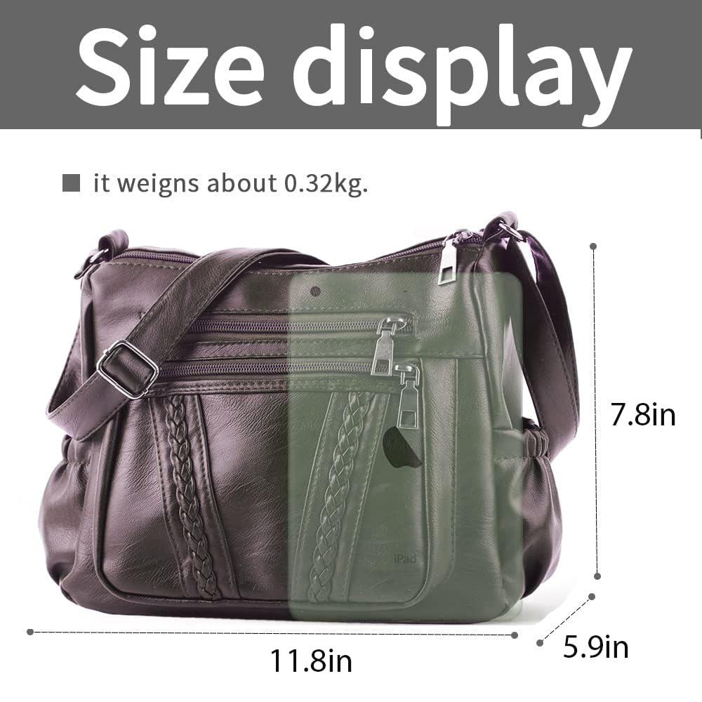 ELDA Chic Crossbody: Soft PU Leather Multi-Pocket Bag - Handbags by Handbags Specialist Headquarter | Available at Handbags Specialist Headquarter