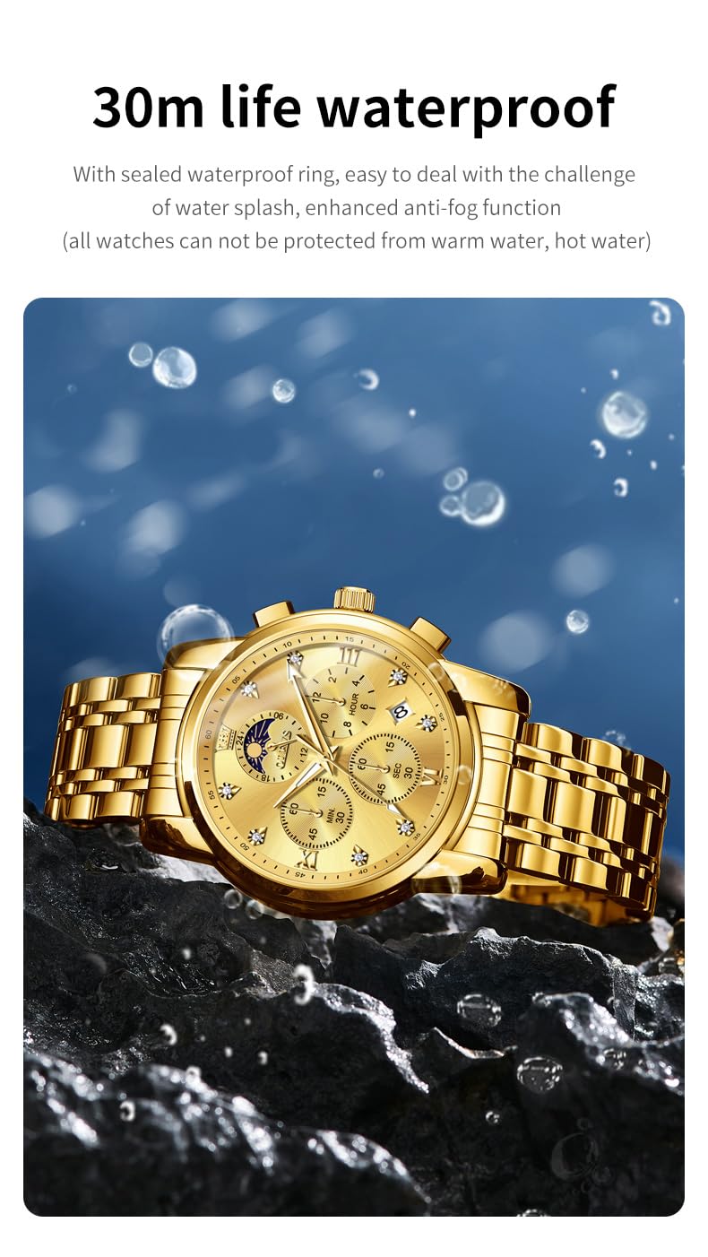 AzureGleam: Elite Men's Diamond Steel Watch