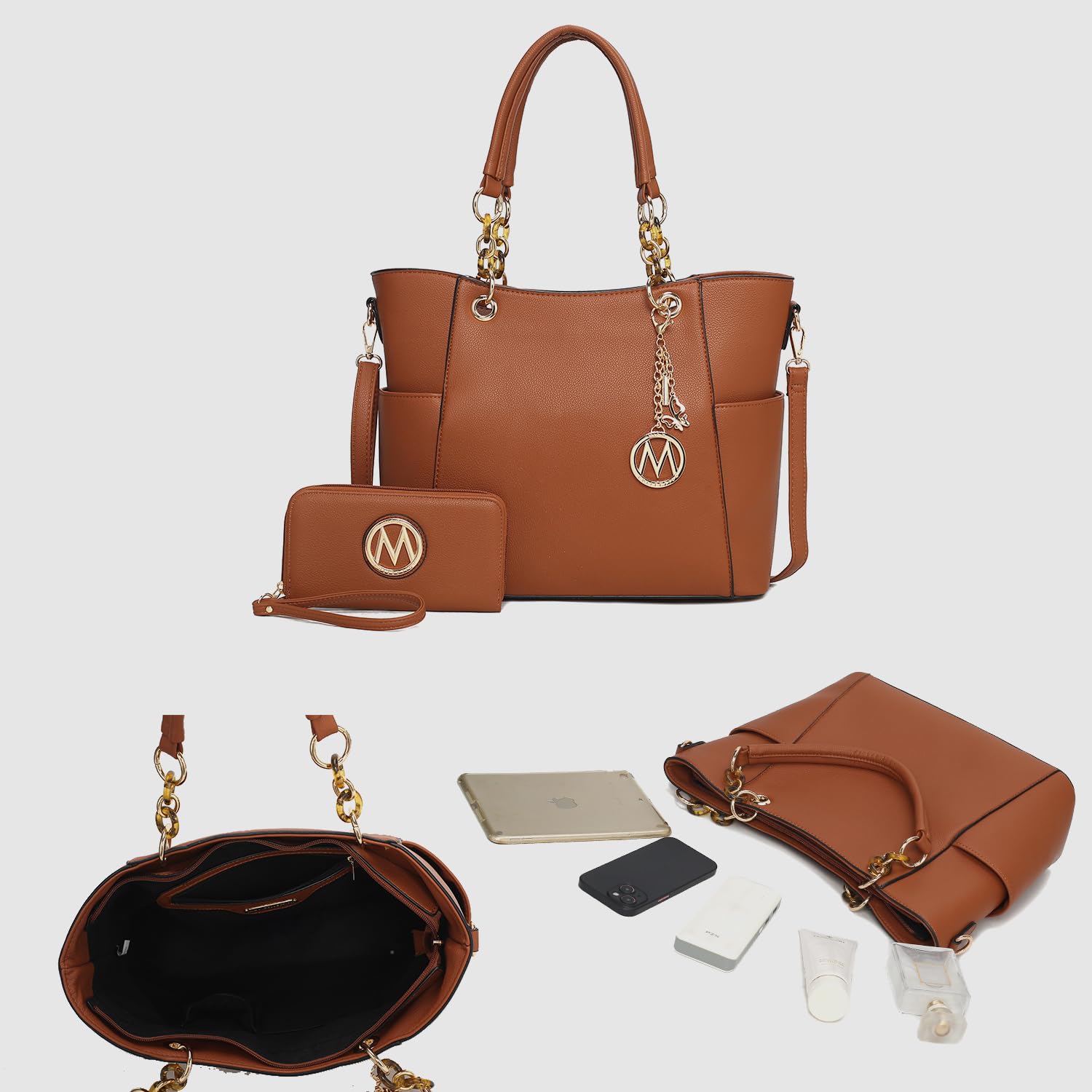 MKF Collection Vegan Leather Tote & Wallet Set