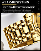 AzureGleam: Elite Men's Diamond Steel Watch