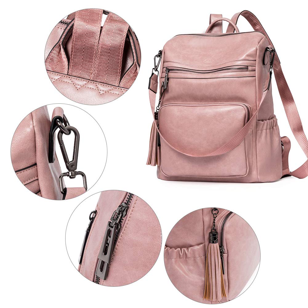 DUO-TONE Luxe Women's Leather Travel Backpack - Backpack Bags by Handbags Specialist Headquarter | Available at Handbags Specialist Headquarter