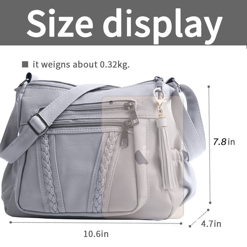 ELDA Chic Crossbody: Soft PU Leather Multi-Pocket Bag - Handbags by Handbags Specialist Headquarter | Available at Handbags Specialist Headquarter