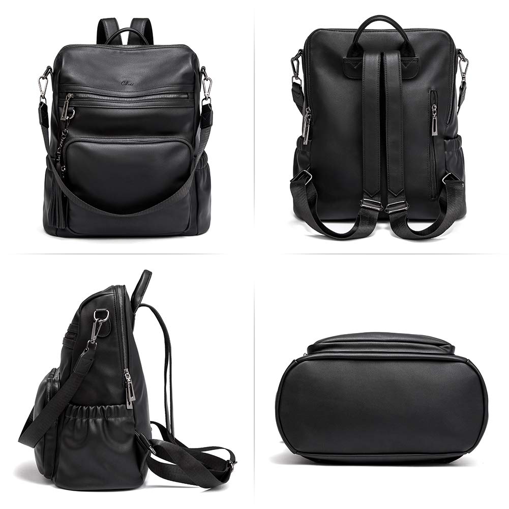 DUO-TONE Luxe Women's Leather Travel Backpack - Backpack Bags by Handbags Specialist Headquarter | Available at Handbags Specialist Headquarter