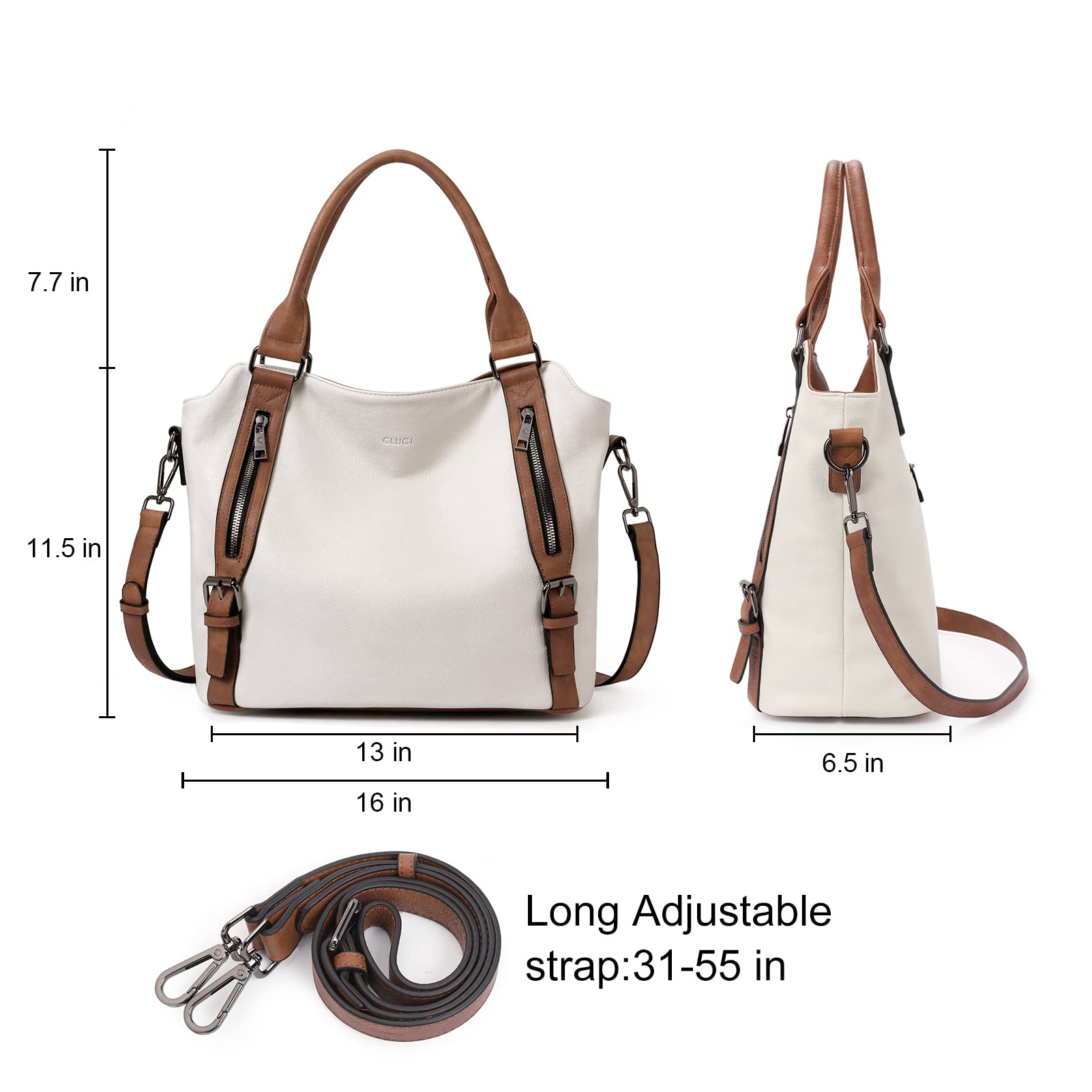 CLUCI Eco Luxe Vegan Leather Tote Bag - Bucket Bag by Handbags Specialist Headquarter | Available at Handbags Specialist Headquarter