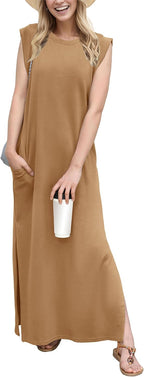 Women's Casual Maxi Dress with Pockets