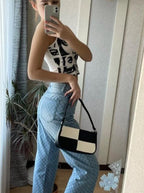 Retro Vegan Leather Shoulder Bag -  by Handbags Specialist Headquarter | Available at Handbags Specialist Headquarter