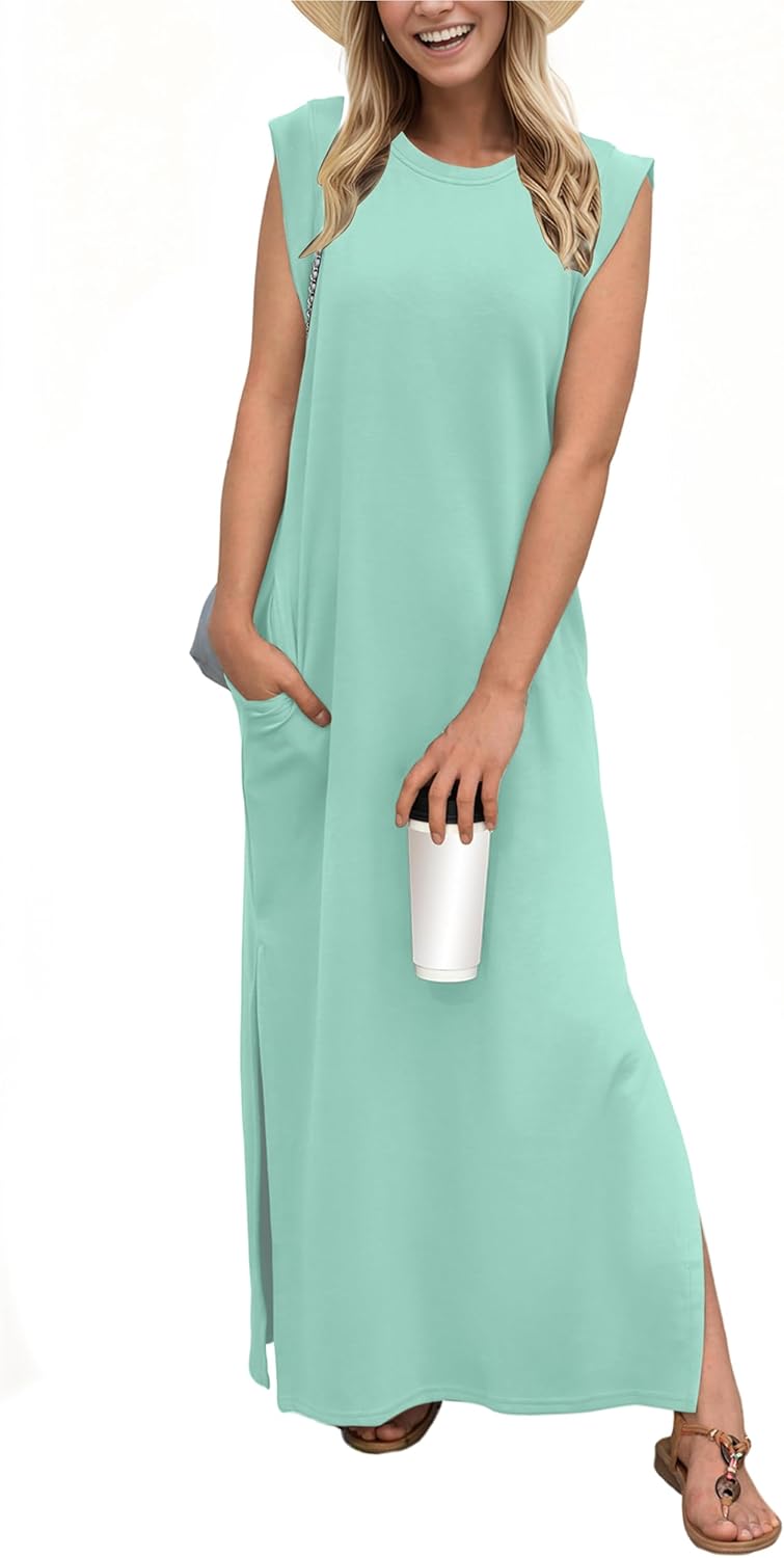 Women's Casual Maxi Dress with Pockets