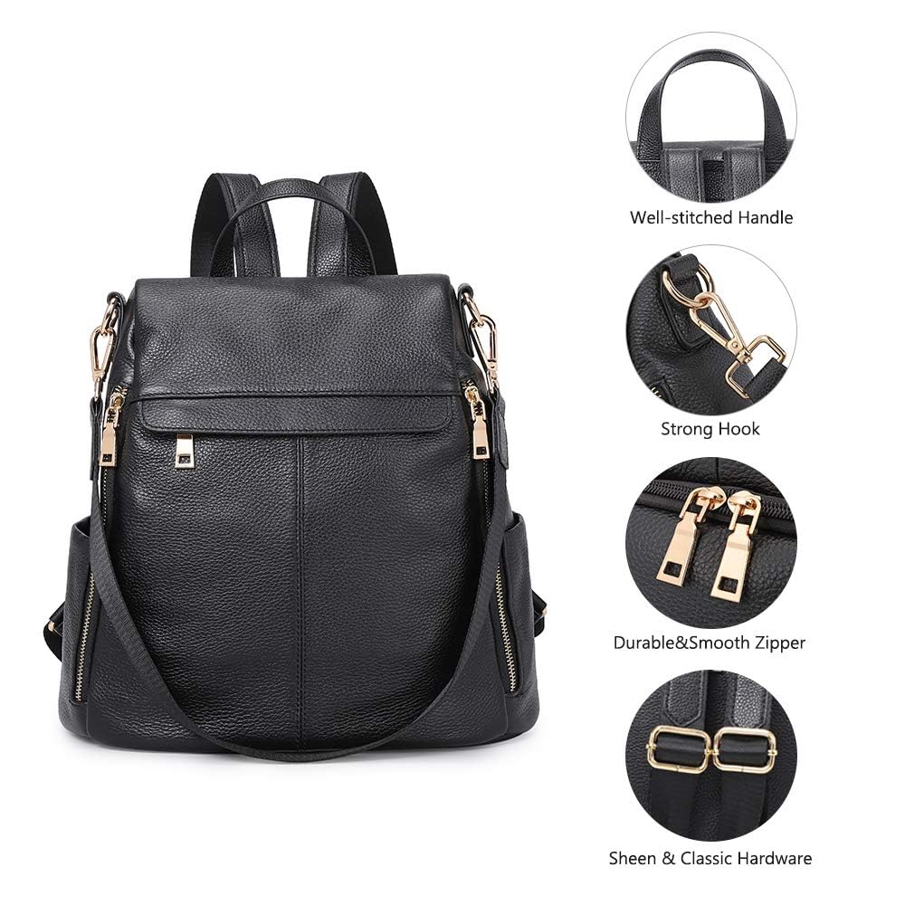 Kattee Women's Luxe Anti-Theft Leather Backpack Bag - Backpack Bags by Handbags Specialist Headquarter | Available at Handbags Specialist Headquarter