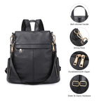 Kattee Women's Luxe Anti-Theft Leather Backpack Bag - Backpack Bags by Handbags Specialist Headquarter | Available at Handbags Specialist Headquarter