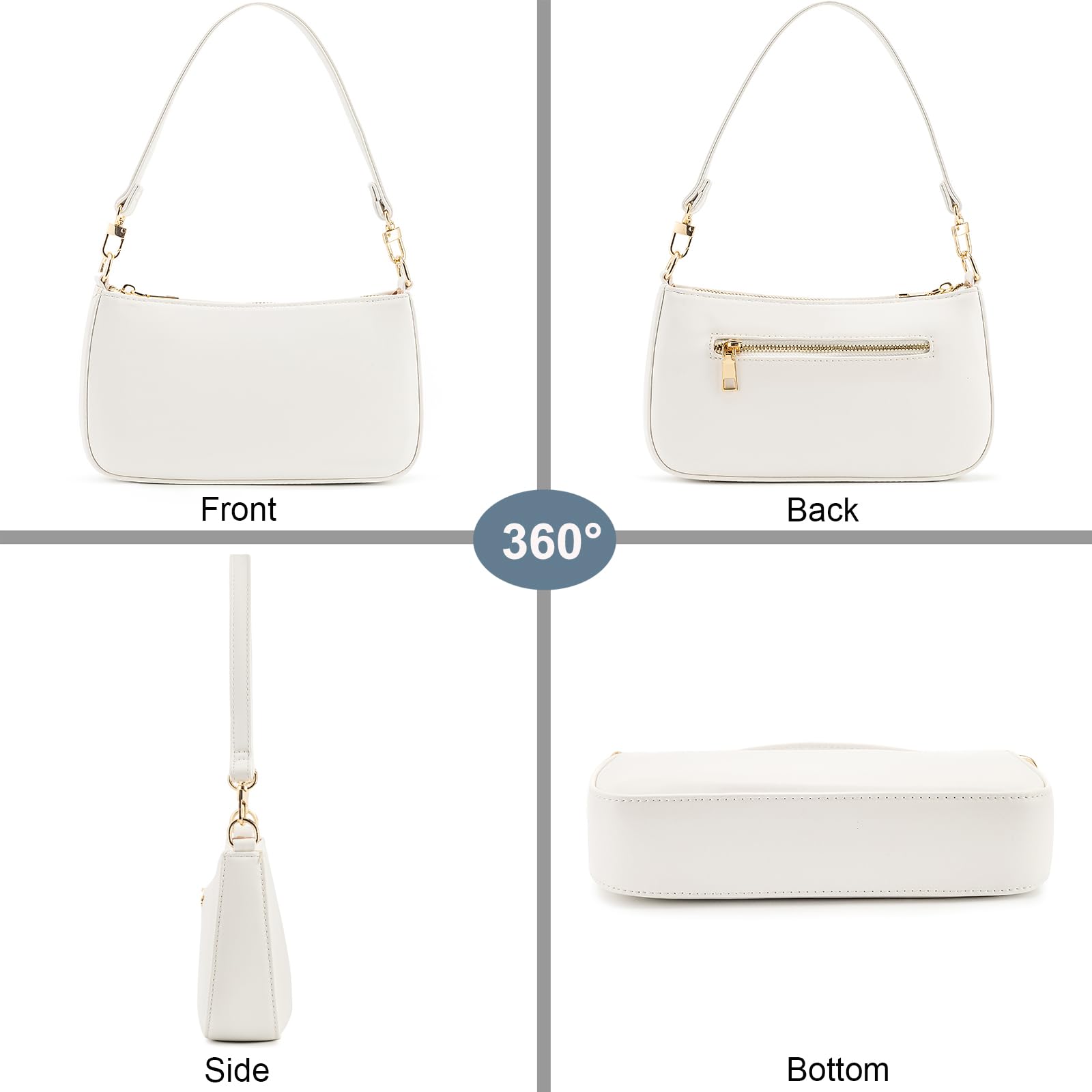 Retro Vegan Leather Shoulder Bag -  by Handbags Specialist Headquarter | Available at Handbags Specialist Headquarter