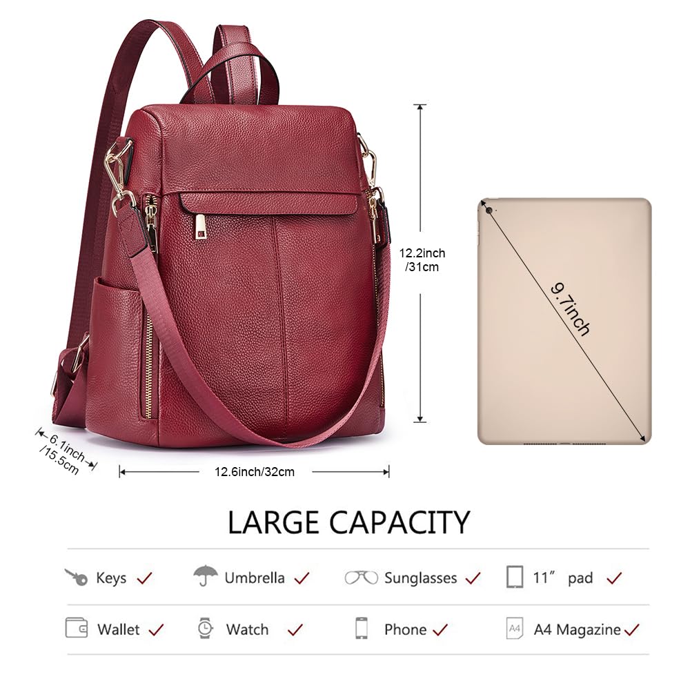 Kattee Women's Luxe Anti-Theft Leather Backpack Bag - Backpack Bags by Handbags Specialist Headquarter | Available at Handbags Specialist Headquarter