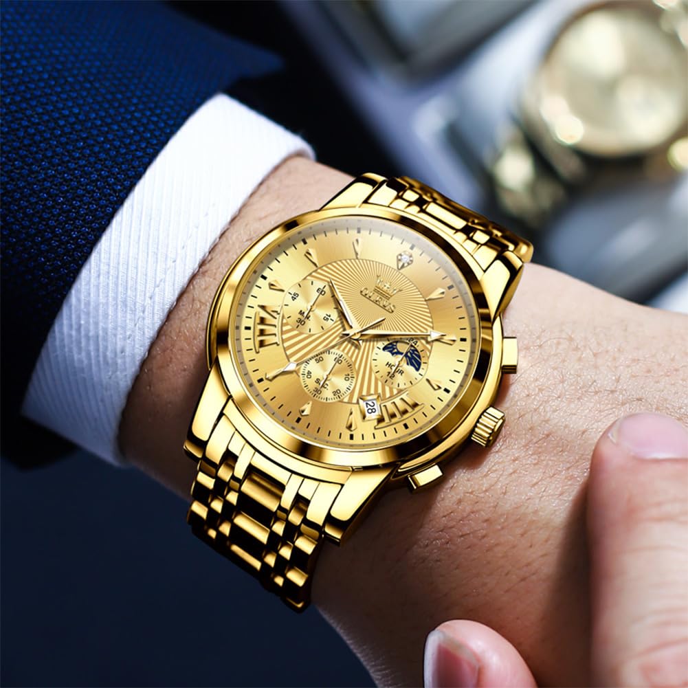 EclipseTime: Luminous Men's Luxury Chrono Watch